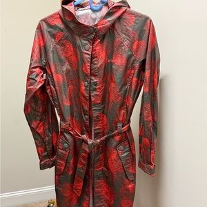 Columbia Women's Vibrant Red and Gray Patterned Ski Jacket